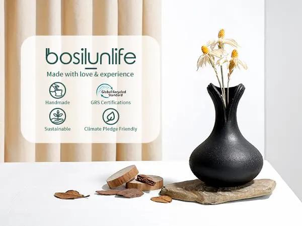 BosilunLife Elemental Flower Vase - Black by Glassware UK