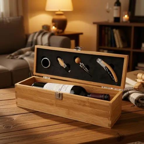 Bamboo Wine Accessory Gift Set by Glassware UK