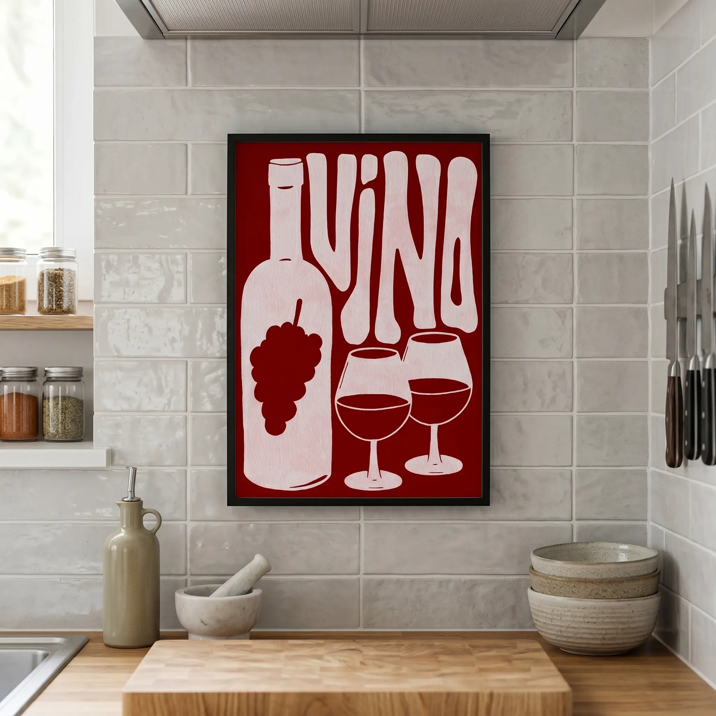 Funky Vino - A2 Print by Glassware UK