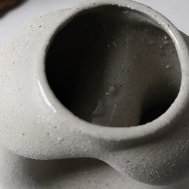 BosilunLife Harmony Flower Vase - Matte Grey by Glassware UK