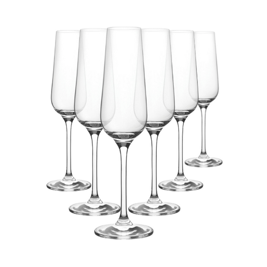 Invitation Glass Champagne Flutes - 180ml - Set of 6