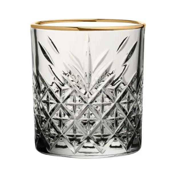 Timeless DOF Gold Rimmed Glass Whisky Tumbler - 360ml by Glassware UK