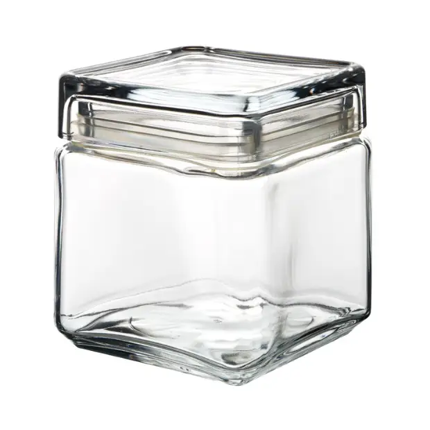Square Biscotti Glass Jar - 1L by Glassware UK