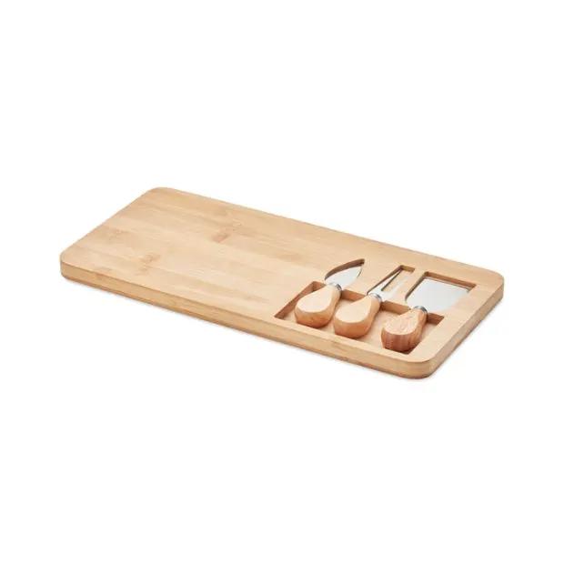 Bamboo Cheese Board Set by Glassware UK