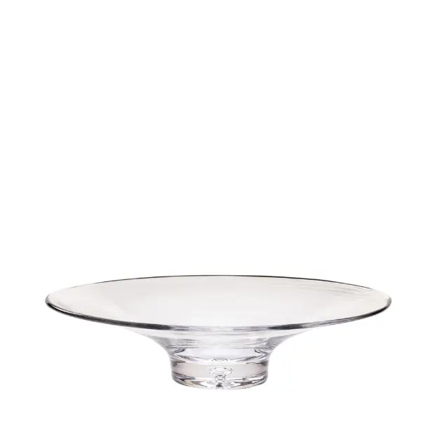 Handmade Bubble Base Shallow Bowl by Glassware UK