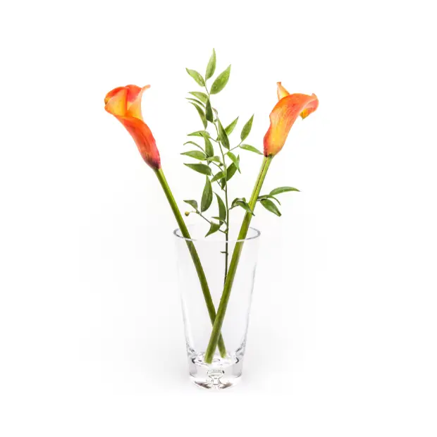 Handmade Tapered Bubble Base Vase - 18cm by Glassware UK