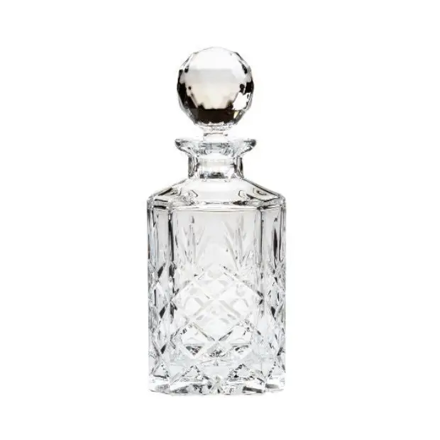 Crystal Full Cut Square Spirit Decanter - 0.8ltr by Glassware UK