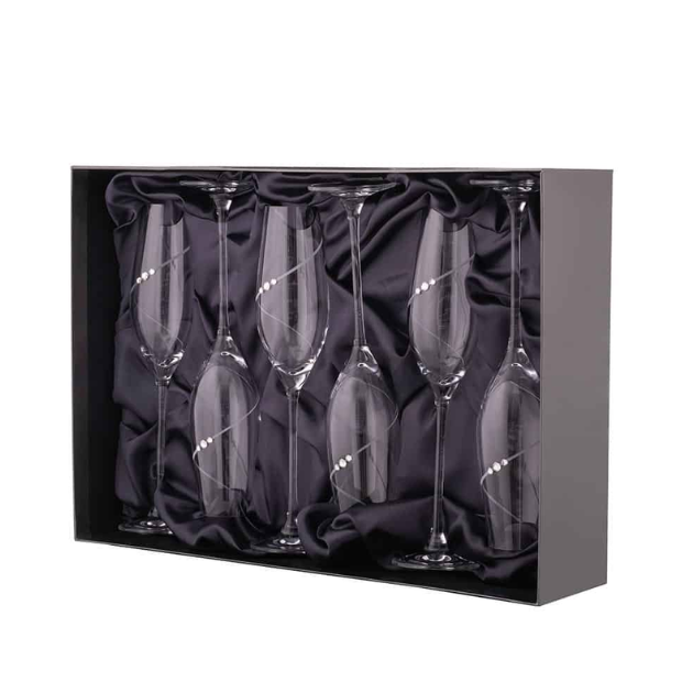 Swarovski Champagne Flutes - Set of 6 - In Gift Box