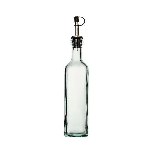 Recycled Square Glass Piri Bottle - 400ml by Glassware UK