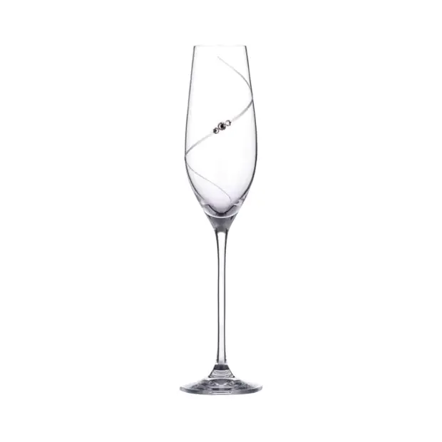 Diamante Champagne Flutes - Set of 6 - In Gift Box by Glassware UK