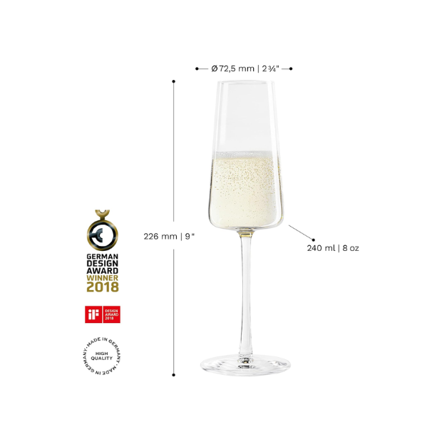 Stolzle Power Champagne Glasses - 240ml - Box of 4 by Stolzle