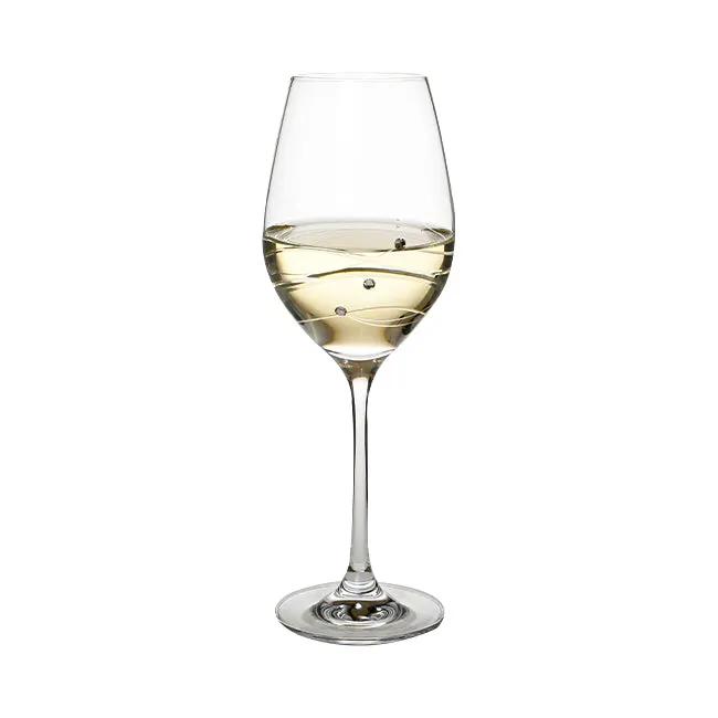 Diamante Wine Glass with Spiral Cut by Glassware UK