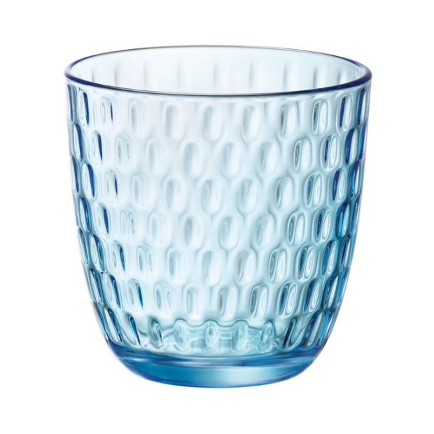 Bormioli Rocco Slot Water Glasses in Lively Blue - 290ml - Set of 6