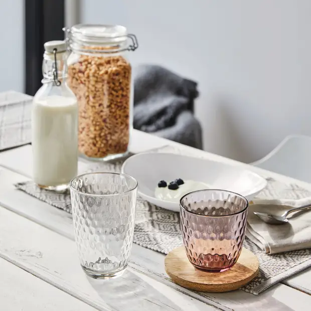 Bormioli Rocco Slot Water Glass in Lilac Rose - 290ml by Glassware UK