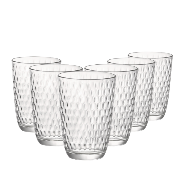 Bormioli Rocco Slot Highball Water Glasses - 390ml - Set of 6