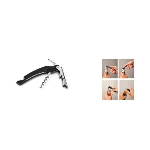 Ghidini 2-Step Waiter's Corkscrew - Black