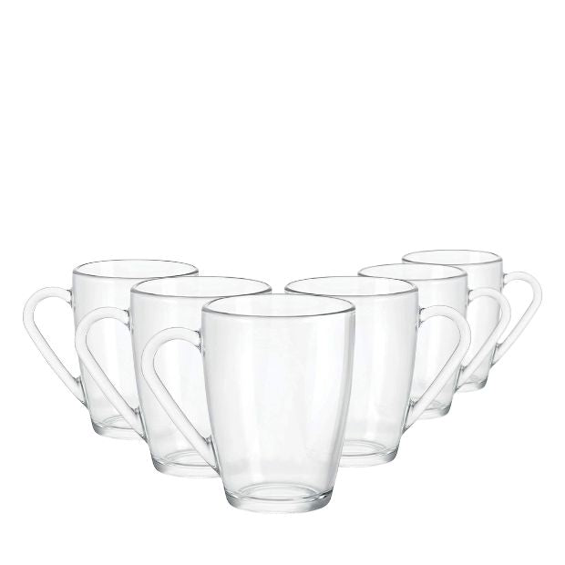 Bormioli Rocco Icon Glass Mug - 340ml - Set of 6