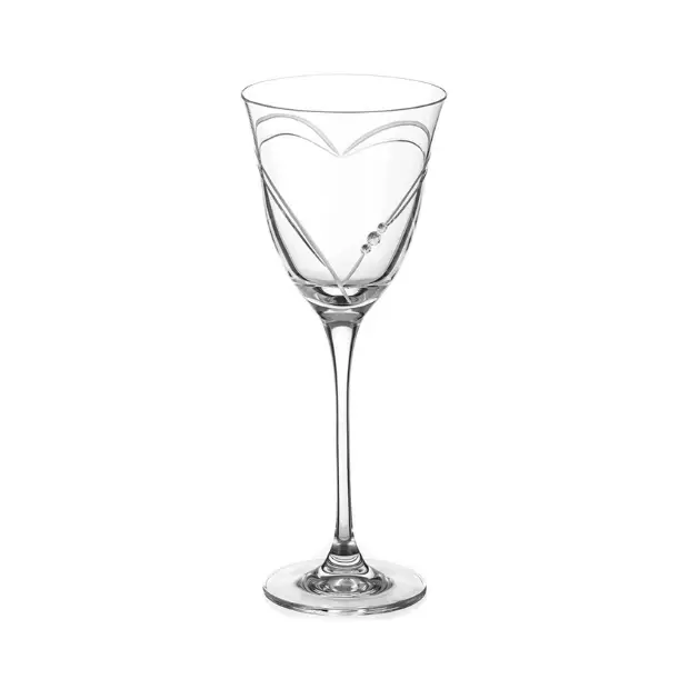 Beloved Hearts Crystal Red Wine Glasses - 310ml - Set of 2