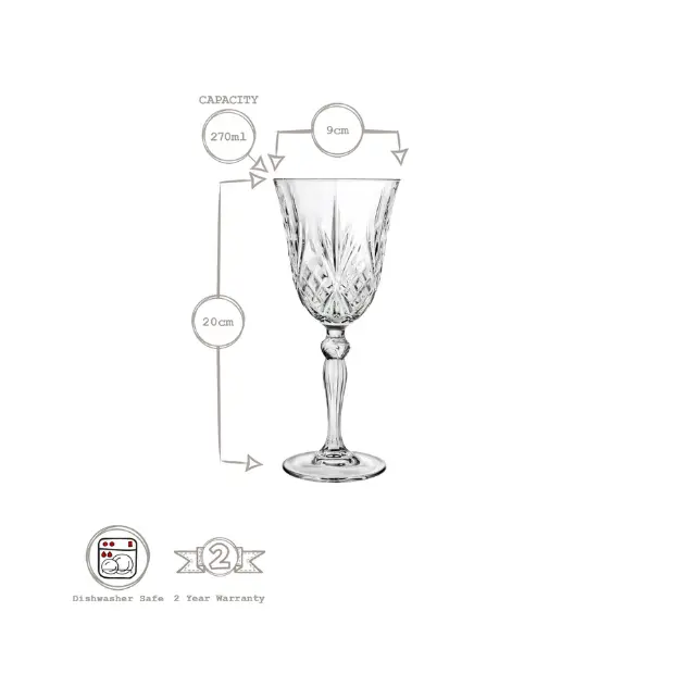 Melodia Red Wine Glasses - Set of 6 - 270ml by Glassware UK