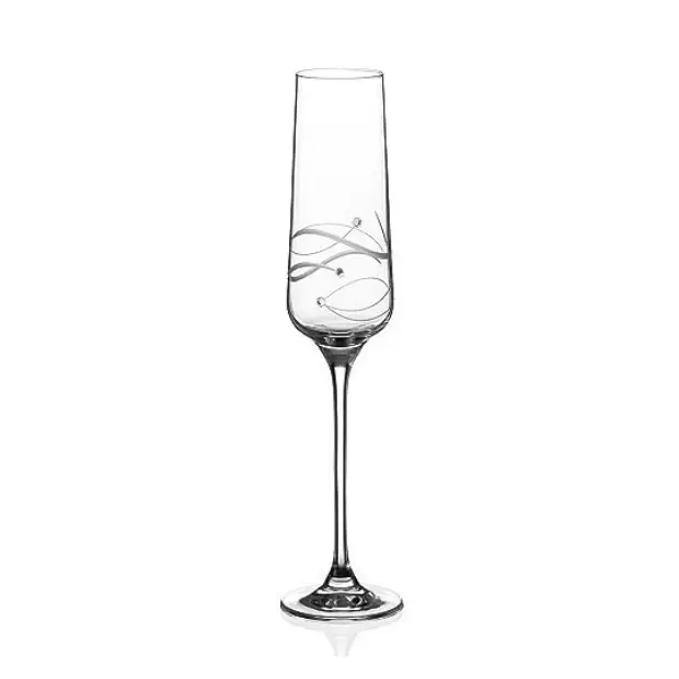 Diamante Champagne Flute with Modena Spiral Cutting by Glassware UK