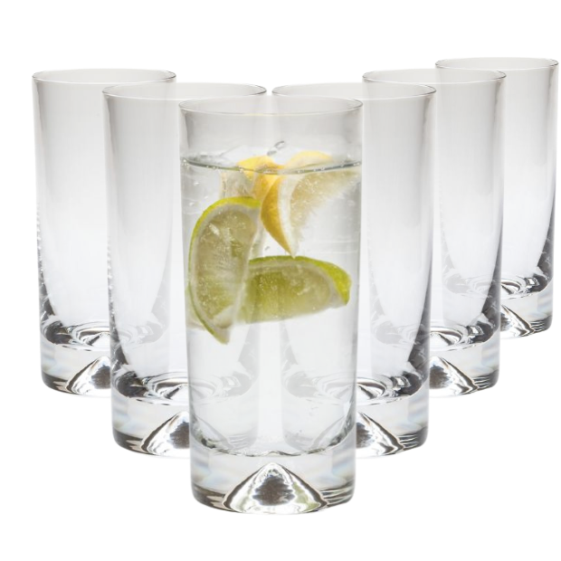 Krosno Dimple Base Highball Glasses - 300ml - Set of 6