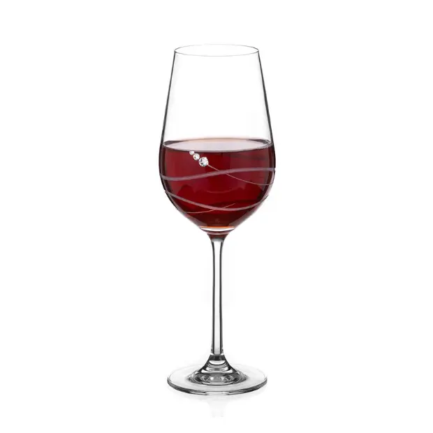 Diamante Wine Glass with Modena Spiral Cut by Glassware UK