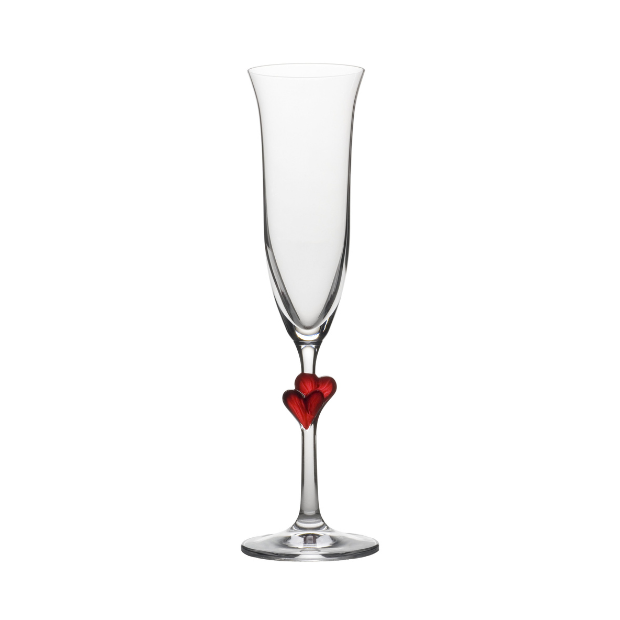 L'Amour Heart Champagne Flutes - Set of 2 - In Gift Box