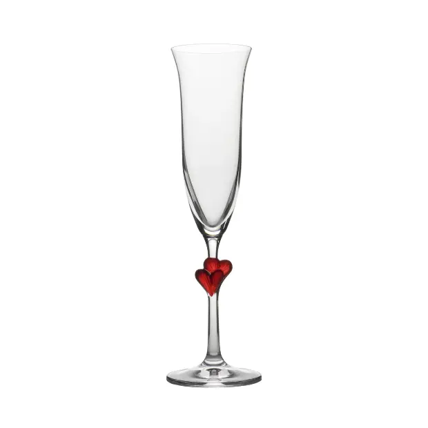 Stolzle Lausitz L'Amour Heart Champagne Flutes - Set of 2 - In Gift Box by Glassware UK