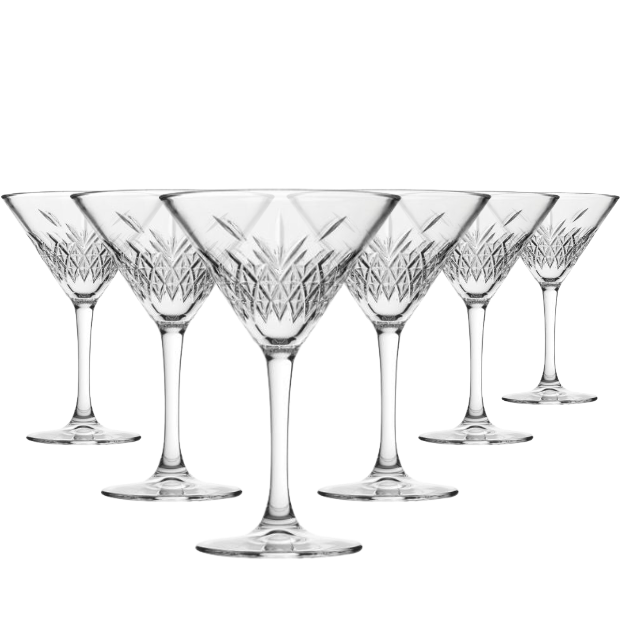 Timeless Fully Cut Martini Glasses - 230ml - Set of 6