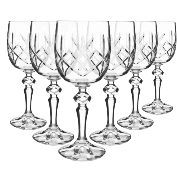 Flamenco Crystalite Full Cut Wine Glasses - 220ml - Set of 6