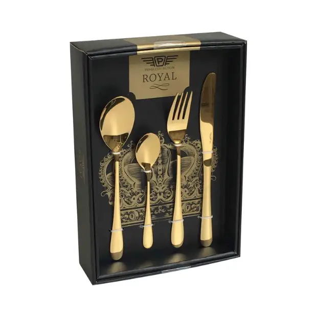 Pintinox Princess Gold Cutlery Set - 24 Piece by Glassware UK