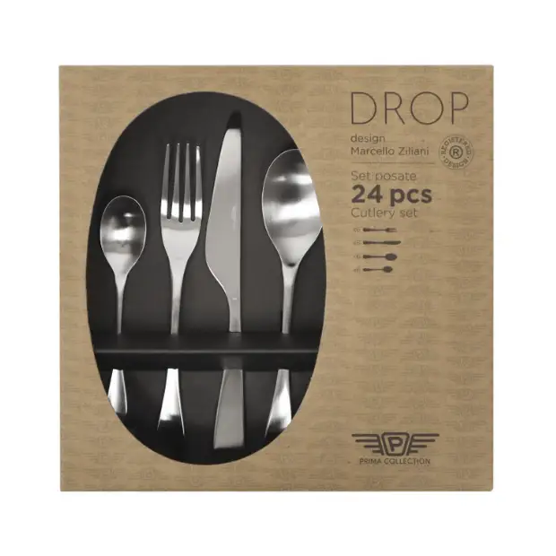 Pintinox Drop Steel Cutlery Set - 24 Piece by Glassware UK