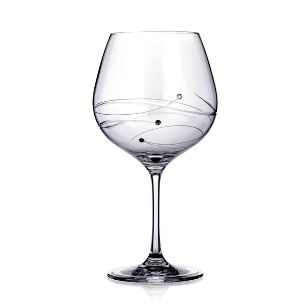 Diamante Gin Glass with Spiral Design Cutting