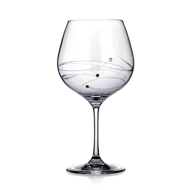 Diamante Gin Glass with Spiral Design Cutting by Glassware UK