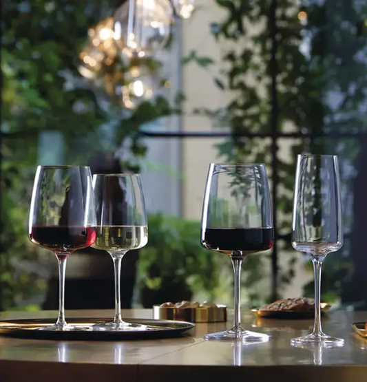 Wine glasses for different types of wine