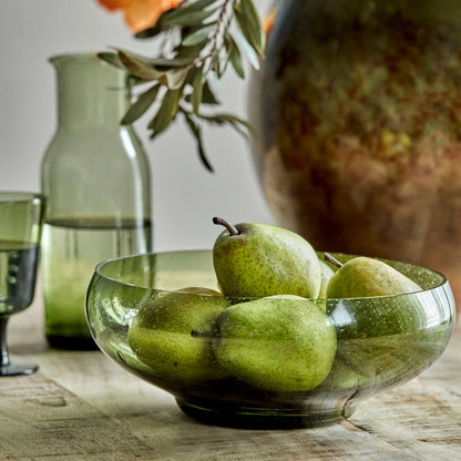 Glass Bubble Bowl in Green