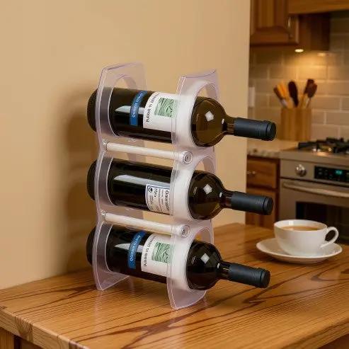 3 Bottle Plastic Wine Rack by Glassware UK