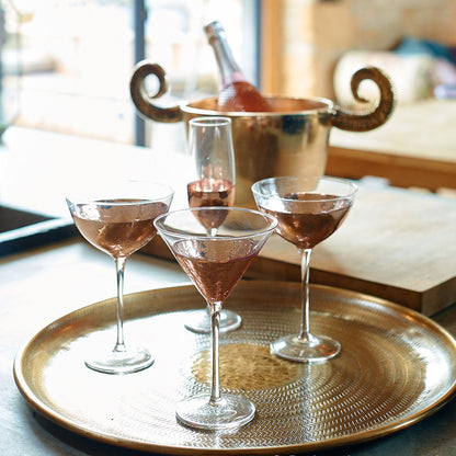 Pair Of Dipped Rose Gold Champagne Flutes