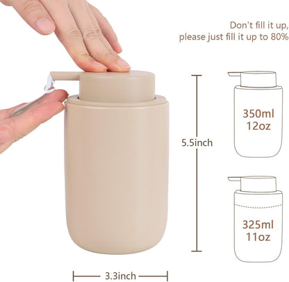 BosilunLife Khaki Nordic 350ml Liquid Soap Dispenser - 2 Piece Set