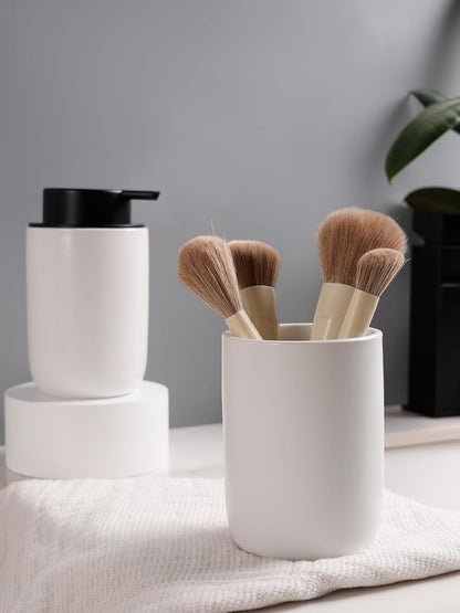 Bosilunlife Soap Dispenser and Toothbrush Holder Set - 2 Piece Set