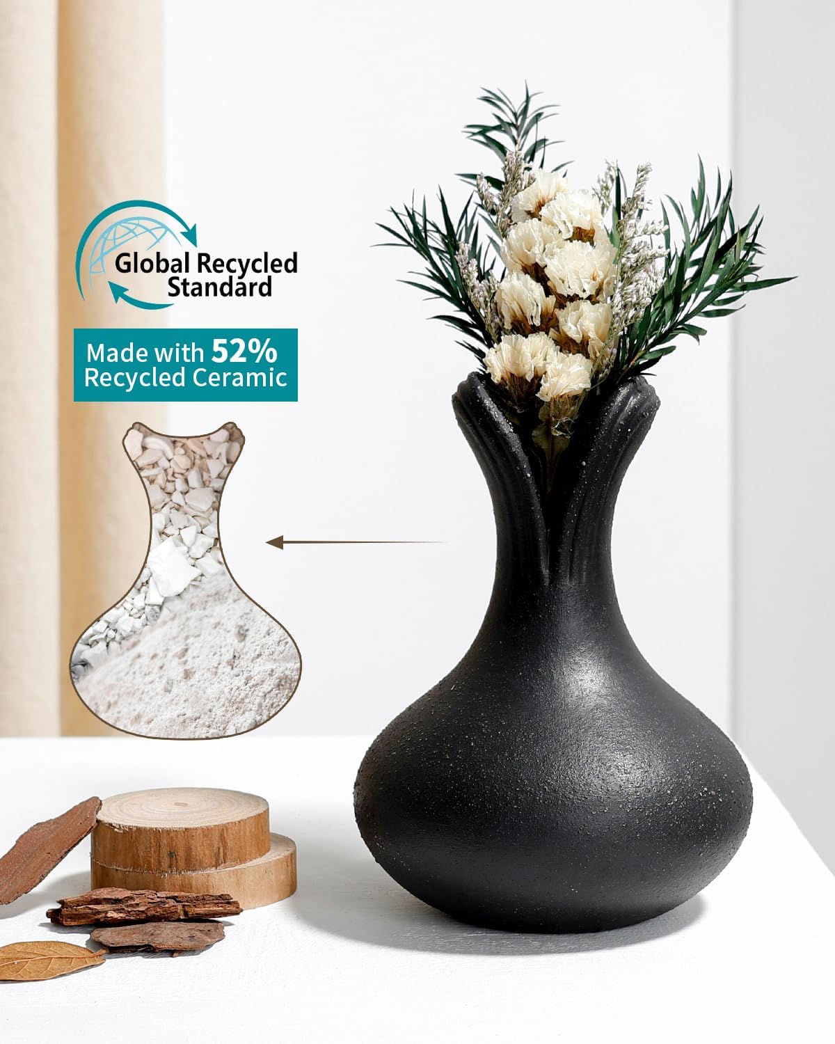 BosilunLife Elemental Flower Vase - Black