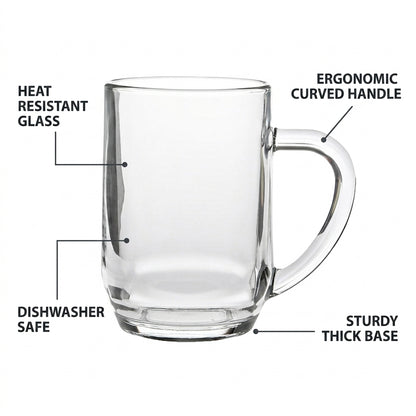 Heritage Glass Tankards - 0.27Ltr - Set of 6