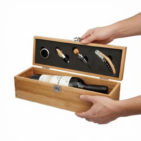 Bamboo Wine Accessory Gift Set by Glassware UK