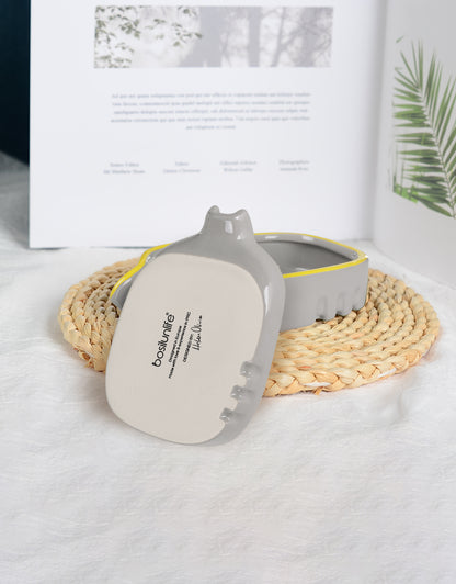 Bosilunlife Grey & Yellow Timeless Elegance Soap Dish
