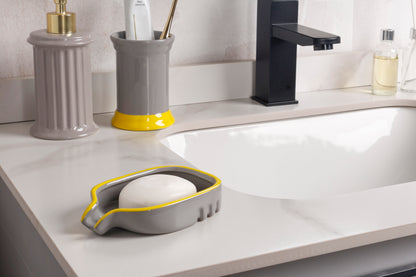 Bosilunlife Grey & Yellow Timeless Elegance Soap Dish
