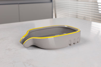 Bosilunlife Grey & Yellow Timeless Elegance Soap Dish
