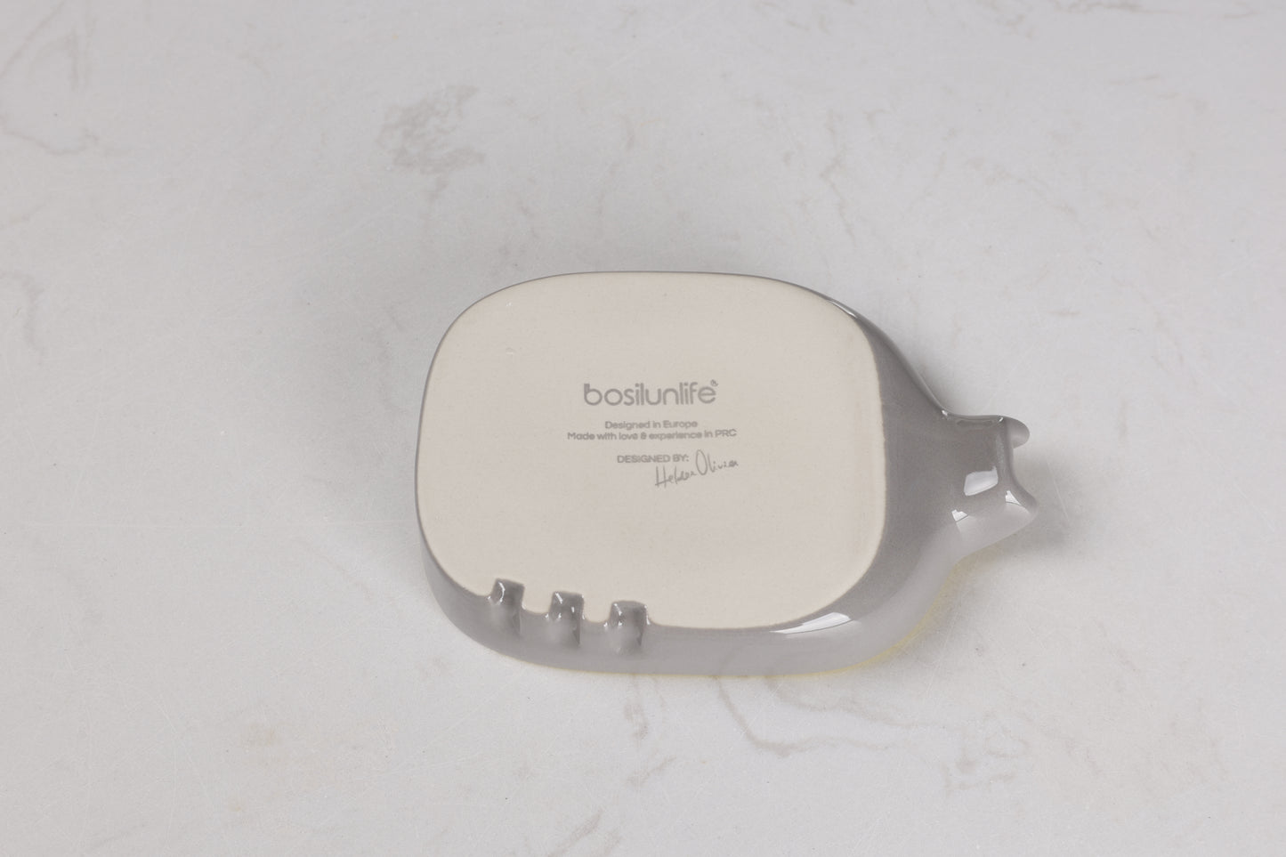 Bosilunlife Grey & Yellow Timeless Elegance Soap Dish