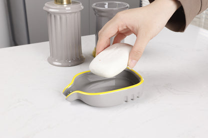 Bosilunlife Grey & Yellow Timeless Elegance Soap Dish
