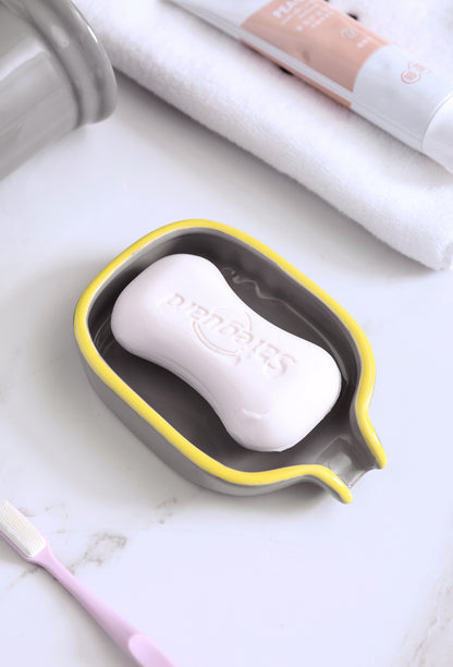 Bosilunlife Grey & Yellow Timeless Elegance Soap Dish