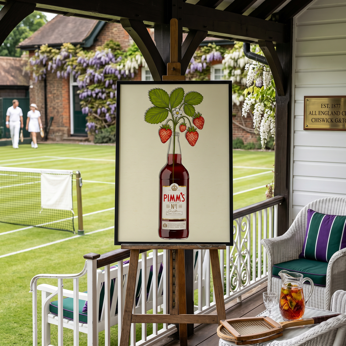 Pimms & Flowers - A2 Print